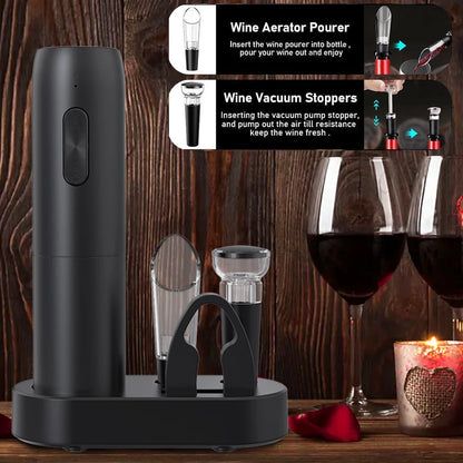 Abridor de vino eléctrico premium con accesorios